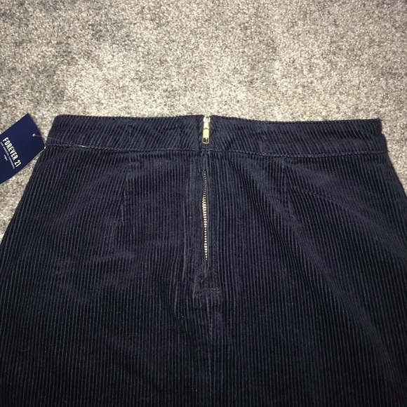 Forever 21 Navy Blue Corduroy Skirt - Picture 2 of 2